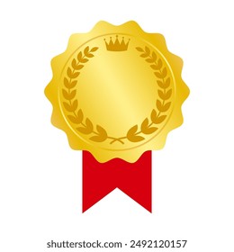 Ranking icon with a ribbon (round shape), vector illustration