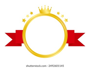 Ranking icon with a ribbon (round shape), vector illustration
