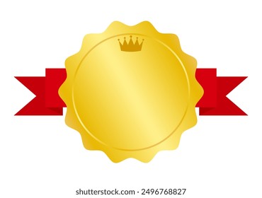 Ranking icon with a ribbon (round shape), vector illustration