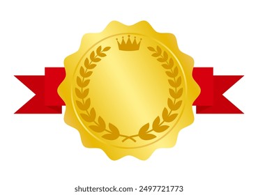 Ranking icon with a ribbon (round shape), vector illustration