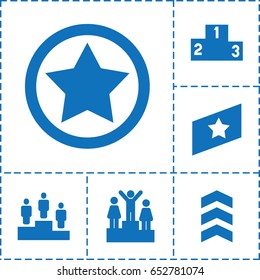 Ranking icon. set of 6 ranking filled icons such as ranking