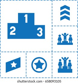 Ranking icon. set of 6 ranking filled icons such as ranking