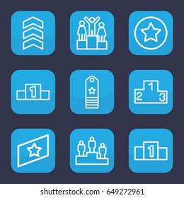 Ranking icon. set of 9 outline ranking icons such as ranking
