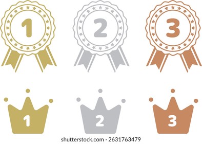 Ranking Icon Set Oro, Plata, Bronce
