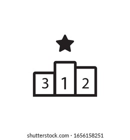 ranking icon. simple outline ranking vector icon. on white background.