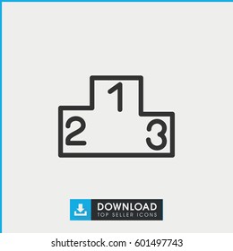 ranking icon. simple outline ranking vector icon. on white background.