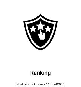Ranking icon vector isolated on white background, logo concept of Ranking sign on transparent background, filled black symbol