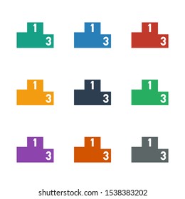 ranking icon white background. Editable filled ranking icon from sport. Trendy ranking icon for web and mobile.