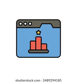 ranking icon with white background vector stock illustration