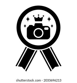 Ranking Icons Of Camera, Crown And Ribbon Photo Contest