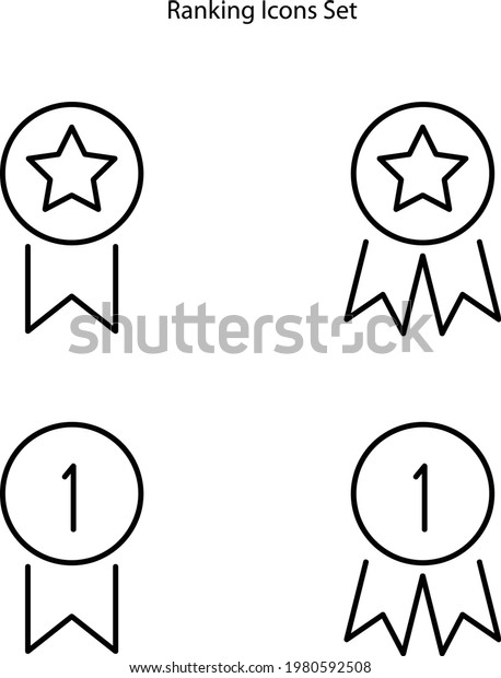 Ranking Icons Isolated On White Background Stock Vector (Royalty Free ...