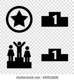 Ranking icons set. set of 4 ranking filled icons such as ranking