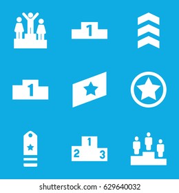Ranking icons set. set of 9 ranking filled icons such as ranking