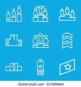 Ranking icons set. set of 9 ranking outline icons such as ranking