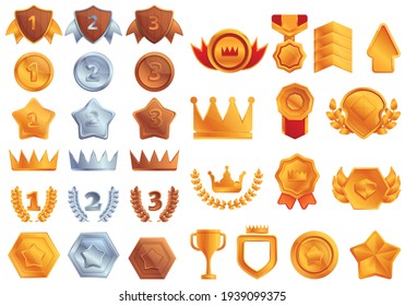 Ranking icons set. Cartoon set of ranking vector icons for web design