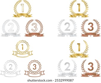 Ranking, laurel, laurel icon set 02