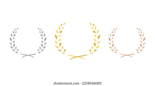 Ranking Laurel Wreath Title Icon Vector Illustration No.1 Copy Space