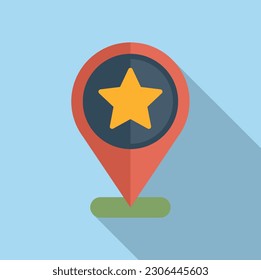 Icono de ubicación de clasificación vector plano. Medalla. Ganancia superior