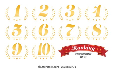 Ranking logo icon set vector illustration