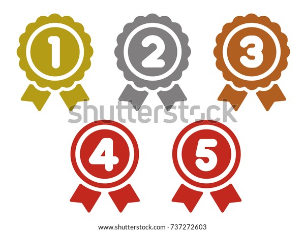 Ranking Medal Icon Illustration Set 1st Stock Vector (Royalty Free ...