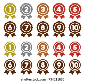 ranking medal icon set
