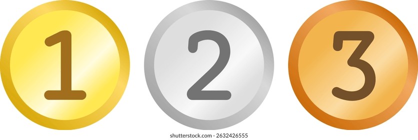 Conjunto de iconos de Vector aislado de medalla de clasificación