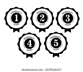 Ranking Medal Ribbon Vector Art Icon Set 1st to 5th illustrator design