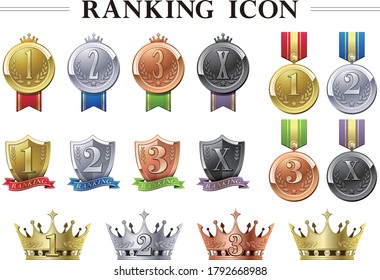 Ranking metallic & shield icon