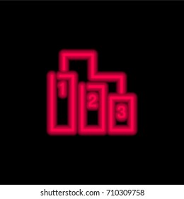 Ranking red glowing neon ui ux icon. Glowing sign logo vector