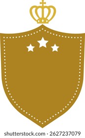 Ranking Shield Frame com Crown, Gold ver.