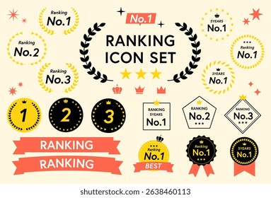 Ranking simple red icon set