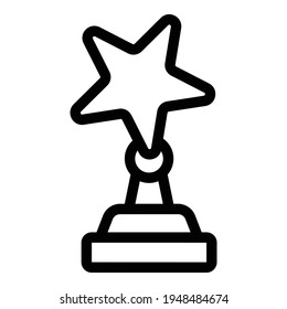 Ranking star cup icon. Outline Ranking star cup vector icon for web design isolated on white background