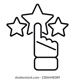 Ranking star icon outline vector. Medal winner. Win success