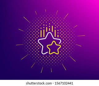 Ranking stars line icon. Halftone pattern. Star rating sign. Best rank symbol. Gradient background. Ranking stars line icon. Yellow halftone pattern. Vector