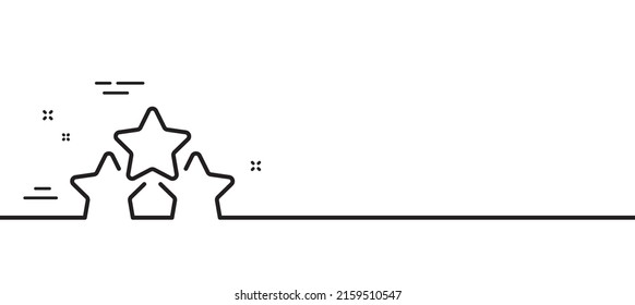 Ranking stars line icon. Star rating sign. Best rank symbol. Minimal line illustration background. Ranking stars line icon pattern banner. White web template concept. Vector