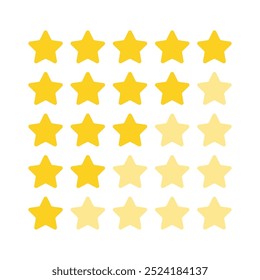 Ranking stars set. Review stars. Customer reviews about product. Vector