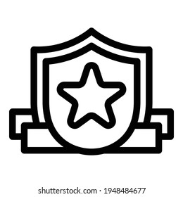 Icono del escudo inicial de clasificación. Esquema Ranking inicial icono vectorial de pantalla para diseño web aislado en fondo blanco