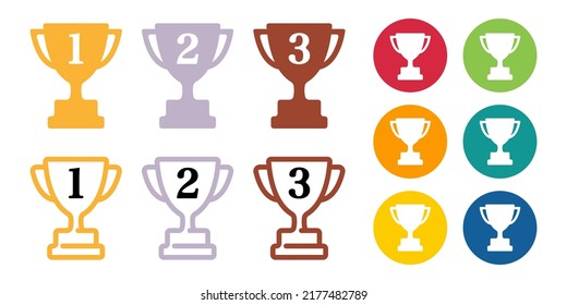 Ranking trophy icon illustration white background color variation