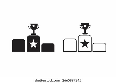Ranking Trophy or Podium icon in vector
