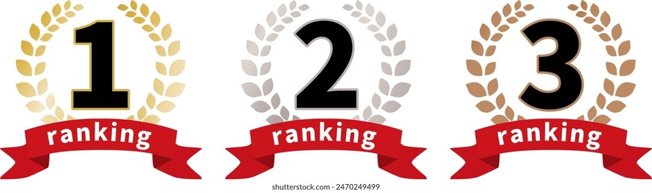 Ranking vector icon illustration set