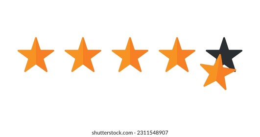 Ranking vector illustration. Star quality rating. Five stars.