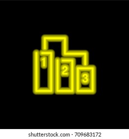Ranking yellow glowing neon ui ux icon. Glowing sign logo vector