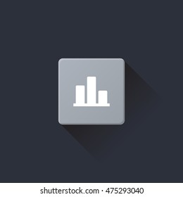 rankings icon or button in flat style with long shadow, isolated vector illustration on transparent background