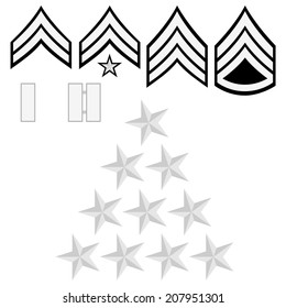 Ranks and insignia of the police of the world. Illustration on white background.