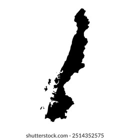 Ranong province map, administrative division of Thailand. Vector illustration.
