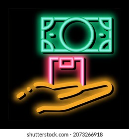 ransom for money at pawnshop neon light sign vector. Glowing bright icon ransom for money at pawnshop sign. transparent symbol illustration