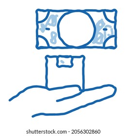 ransom for money at pawnshop sketch icon vector. Hand drawn blue doodle line art ransom for money at pawnshop sign. isolated symbol illustration