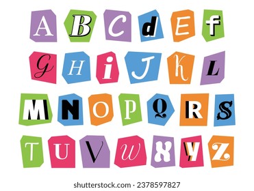 Ransom Note Alphabet Letter Illustration