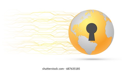Ransomware alert, technology ,cyber security,cybercrime,Golden Globes and lock concepts