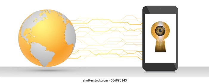 Ransomware alert, technology ,cyber security,cybercrime,mobile and lock conceps.